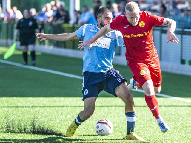 Newhaven FC take on Spelthorne Sports in the FA Cup