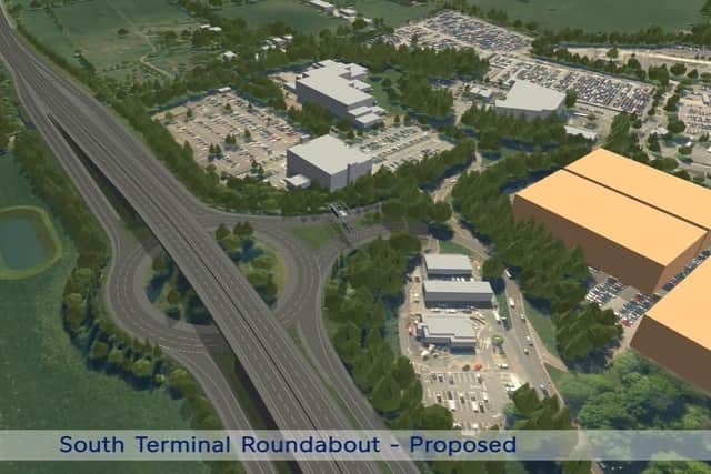 New roadways are planned along with the rebuilding of the airport's northern runway to bring it into full time use
