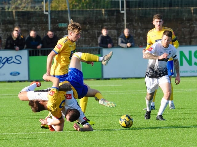 Action, celebration and crowd pictures from Lancing v Littlehampton Town at Culver Road