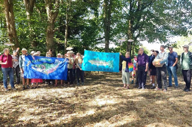 Landscapes of Freedom said it led a 'mass trespass' at the vale of the North End Stream on Saturday, August 22. All photos by Martin Packer via Landscapes of Freedom