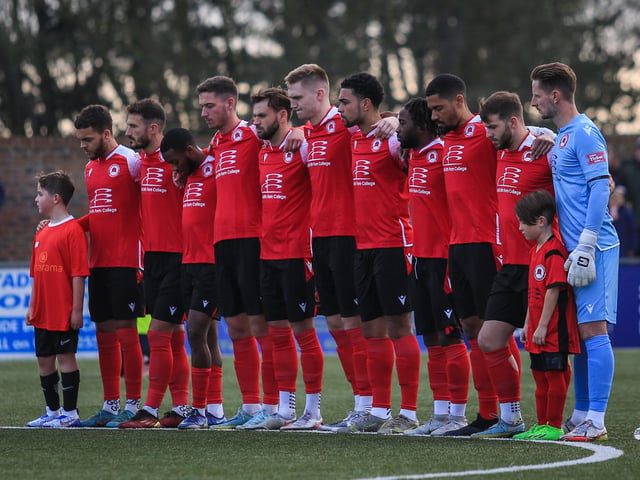 Pre-match service and minute’s silence precedes Eastbourne Borough's narrow 1-0 home win over St Albans City in the National League South