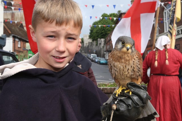Max Lochner, 12, with his kestrel Mo. Photo by Derek Martin Photography and Art.