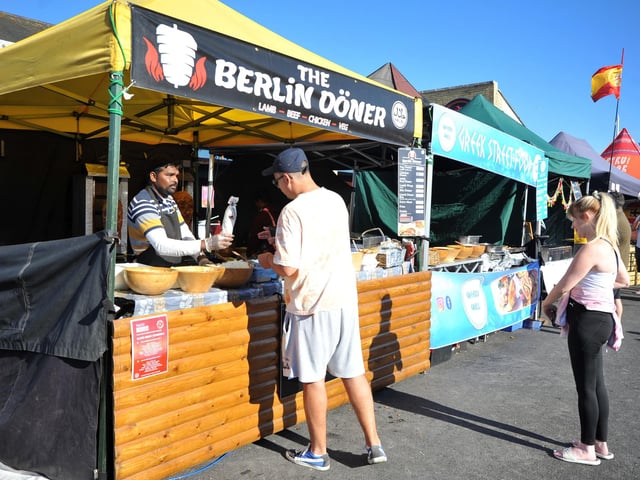 Doner kebabs and wraps on sale at the festival. Pic S Robards SR2208205