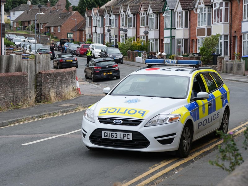 Police in Newfield Road, Newhaven, on Thursday, July 24