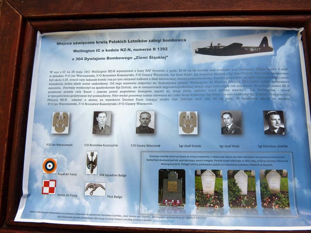 Memorial in Netherfield for the Polish crew who died in a Vickers Wellington bomber from the 304 Polish Squadron in WW2. Photo by Frank Copper.