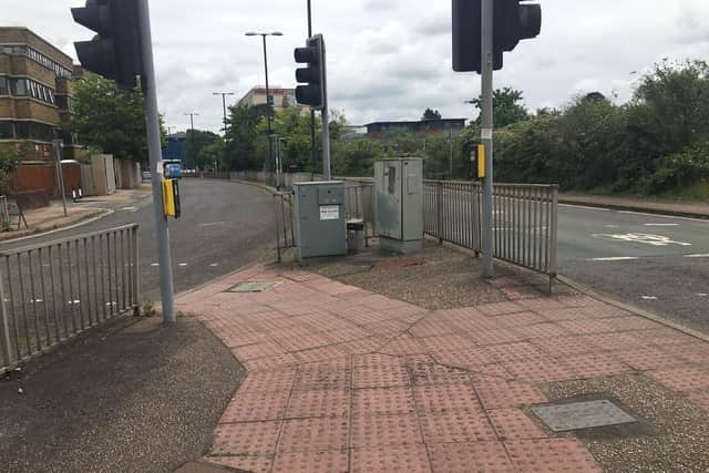 Existing crossing points on the Crawley Gyratory System