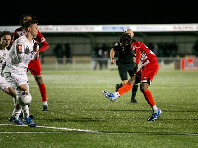 Action from Eastbourne Borough's Sussex Senior Cup quarter-final versus Hastings United