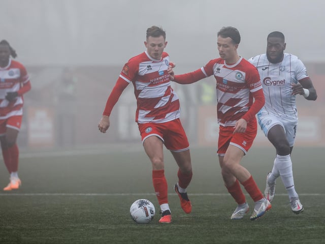 Eastbourne Borough take on Taunton Town in the fog - before the match was abandoned