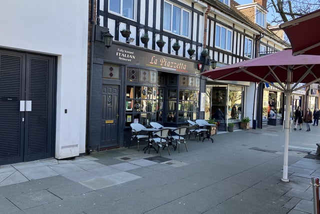 La Piazzetta Italian restaurant in Horsham's Bishopric is rated four and a half out of five from 533 Tripadvisor reviews. One person said: 'Booked here for a birthday meal and we were not disappointed'