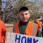 Rumanan Gukathasan and Marc Leach-Tuite were among the junior doctors on strike outside Worthing Hospital