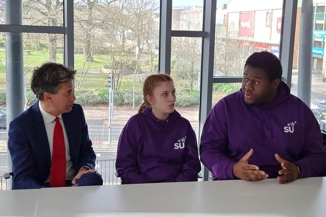Ed Miliband visits students and staff at Crawley College
