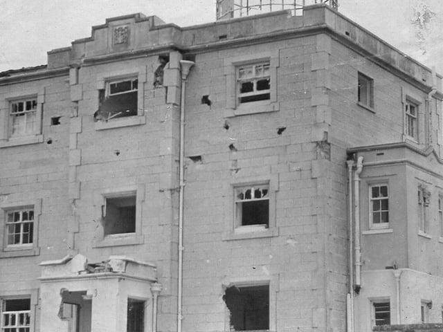 Shattered Belle Tout in 1943. Hit by cannon fire.