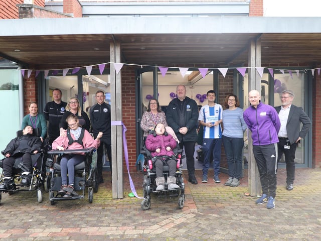 Brighton and Hove Albion star visits gym at Sussex children's charity