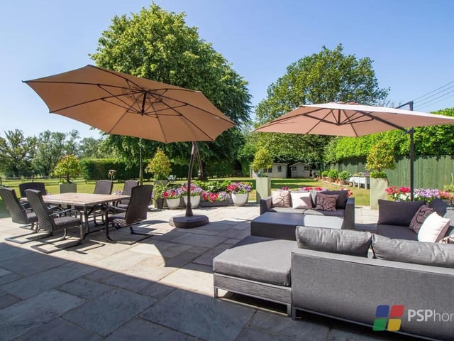 The large paved terrace is ideal for barbecues or al-fresco dining