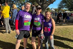 Will Folkes, Jo Bruggenwirth and Yazmyn Ellis completed the Great South Run to raise £1,200 for Chailey Heritage Foundation