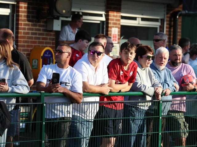 Crawley Town fans enjoy the team's first pre-season friendly, at Three Bridges FC