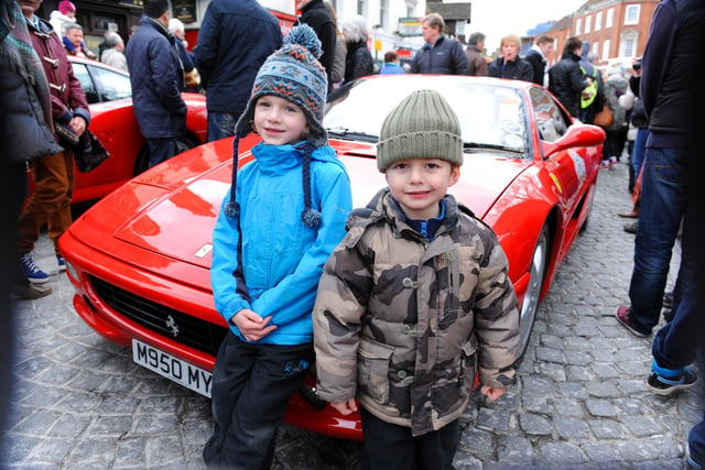 Piazza Italia. Caiden, 7, and Lorcan, 4