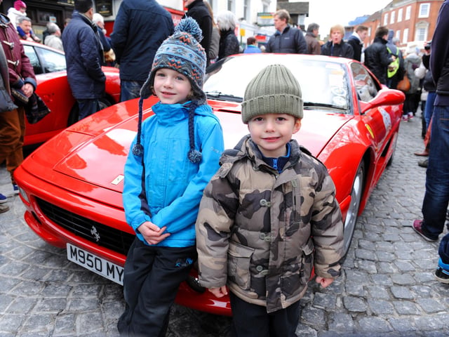 Piazza Italia. Caiden, 7, and Lorcan, 4