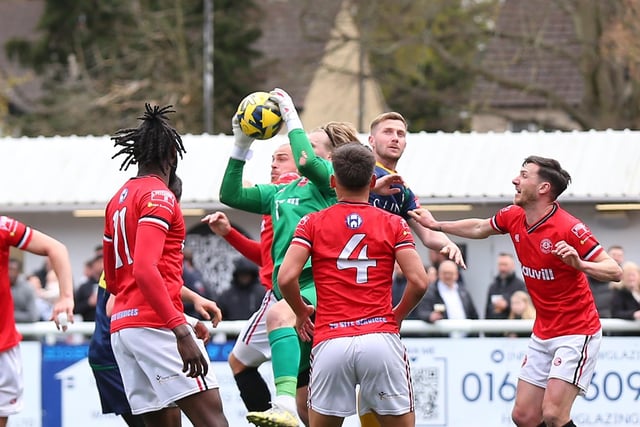 Action from Horsham's 3-1 win at Chatham Town