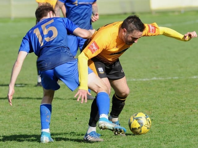 Action from Littlehampton Town's 1-1 draw with Lancing in theIsthmian south east division at The Sportsfield