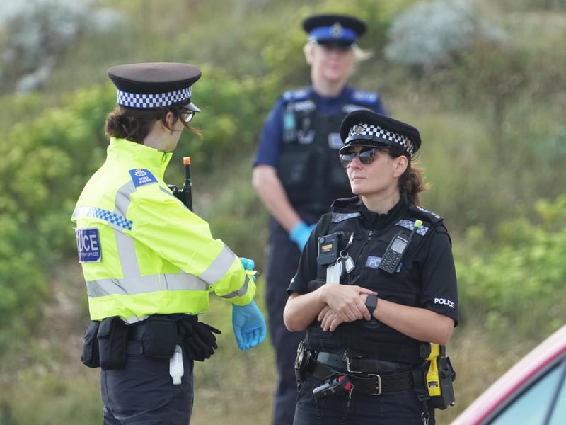 There was a heavy police presence at Hove seafront on Tuesday evening, September 3