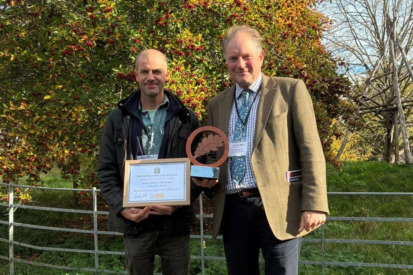 Hole Park estate owner Edward Barham receives a forestry award