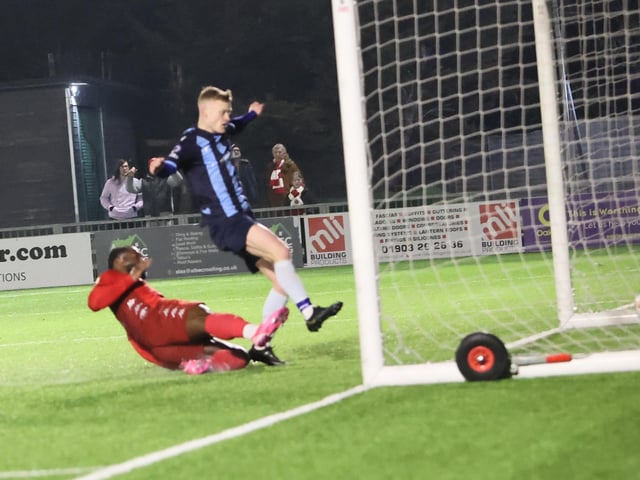 Action from Worthing FC's 6-2 Sussex Senior Cup win over Crowborough Athletic at Woodside Road