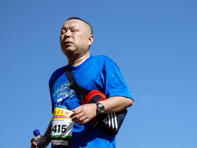 Images of runners in the 2025 Brighton Marathon