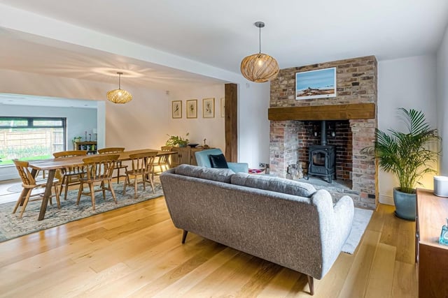 This stunning flint-and-brick detached house dates to the 1800s and used to be a pub. It was converted in about 2016 and boasts four bedrooms, three reception rooms and mature, secluded gardens.