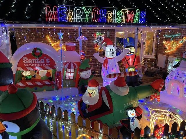 Saxifrage Way Christmas Lights is a display set up to raise money for Air Ambulance Kent Surrey Sussex