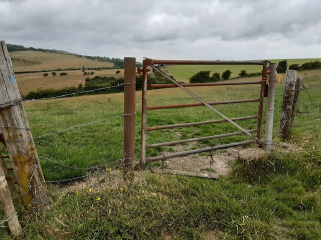 At a big junction, turn off through this gate on the left marked Sussex Border Path.