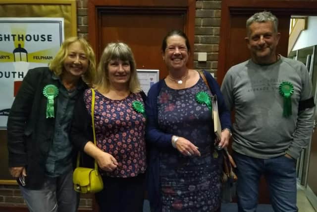 The Greens celebrate winning a by-election in Barnham