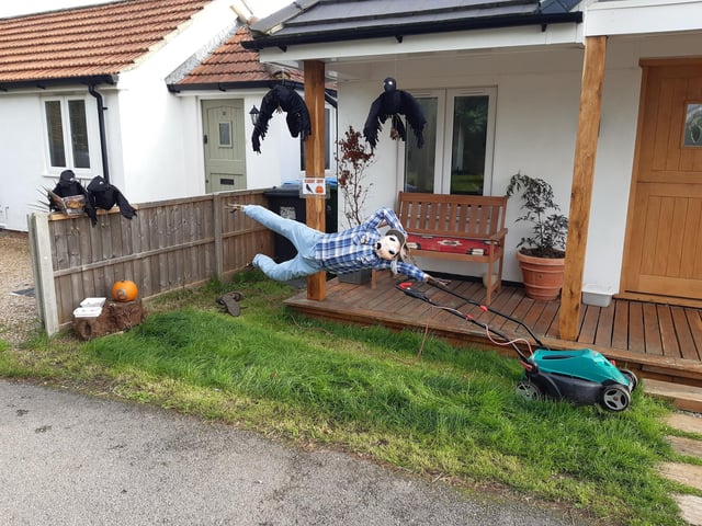 Some of the super scarecrows created for the Ferring Scarecrow Festival 2022, raising money for 1st Ferring Scouting Group. Some have pumpkins displaying a letter, five in North Ferring and nine in South Ferring. Unscramble them to enter the prize draw. Trail maps available at Brown's Natural Pet store.