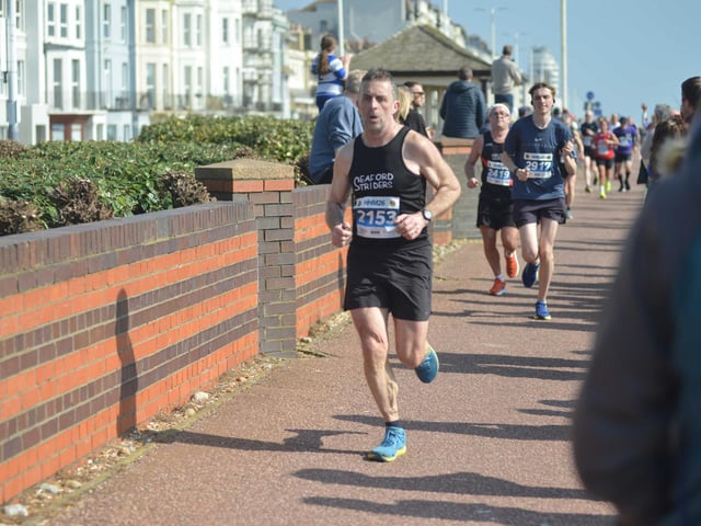 Images from the finish area at the 2026 Hastings Half Marathon