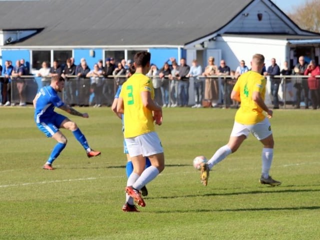Action from Selsey's 4-3 win over Godalming in the SCFL Division 1