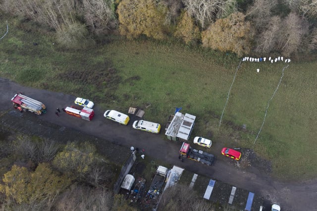Alexandra Morgan body search, Rock Lane, Hastings. BTP searching railway line. Kent police officers and East Sussex Fire and Rescue Service searching woods and streams. Picture by Eddie Mitchell/Dan Jessup