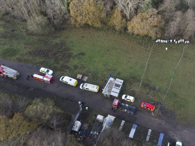 Alexandra Morgan body search, Rock Lane, Hastings. BTP searching railway line. Kent police officers and East Sussex Fire and Rescue Service searching woods and streams. Picture by Eddie Mitchell/Dan Jessup
