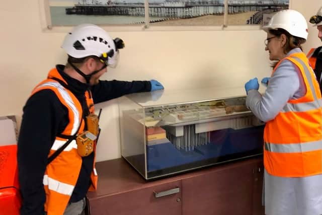 Eastbourne MP Caroline Ansell visits the town's subterranean waste treatment works