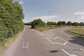 A section of the A27 in West Sussex is closed this evening. Photo: Google Street View
