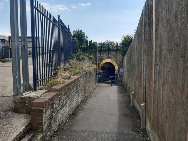 The path will take you to this tunnel under the railway line.