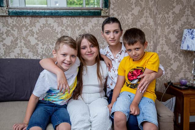 Adam Fil's wife, Aneta Fil and their children Gabriel 8, Jessica 11 and Max 7 at their home in Stubbington in August 
Picture: Habibur Rahman