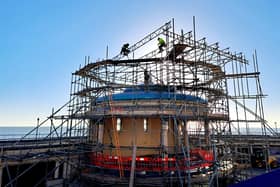 Eastbourne Bandstand covered in scaffolding for essential repairs (photo from Bob Newton)