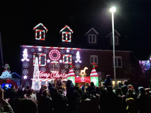 Hundreds of people turned out to see the switch on of Christmas lights in Worthing, with Santa giving out treats for all the children
