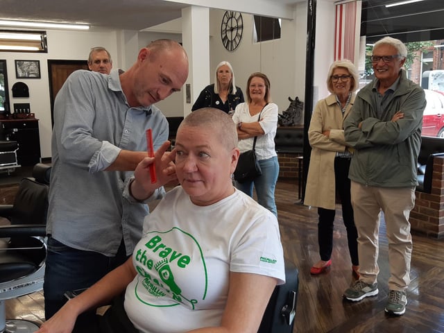 Barber Peter Jones perfecting the finish