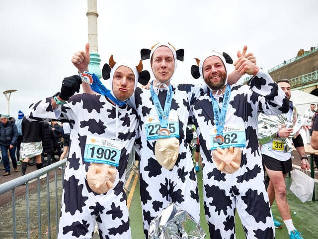 Action at the Brighton Half Marathon