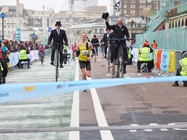 Action at the Brighton Half Marathon