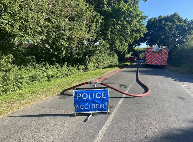 Fire engines were in attendance to tackle a fire in West Wittering yesterday.