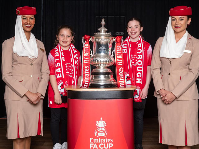 Sophia and Amelie Paviour with the FA Cup