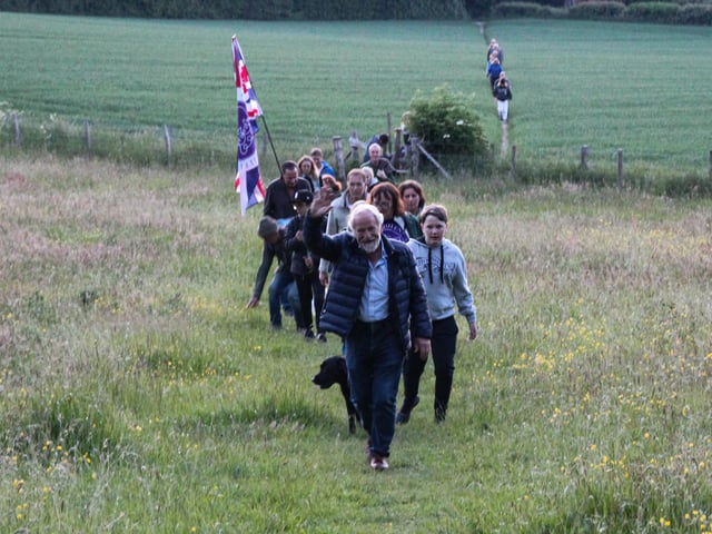 Plumpton residents walked up to Mount Harry to watch the lighting of the Beacon by Hamsey and East Chiltington Parish Councils.