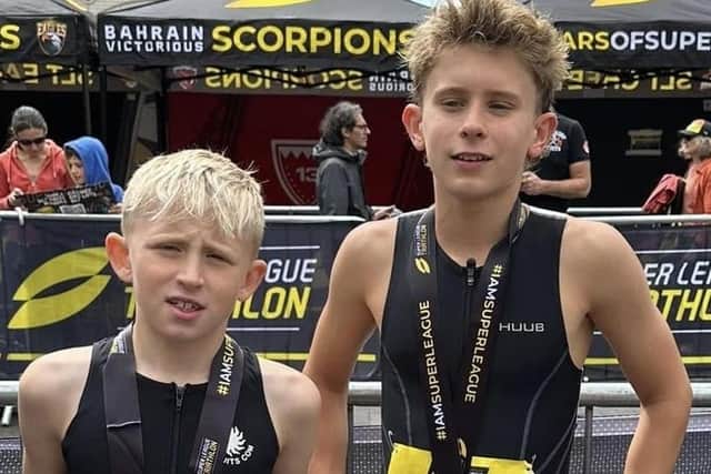 HY juniors Ben Sims, 10, and James Fisher, 12, in London